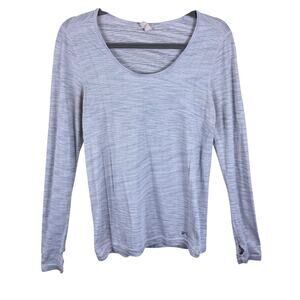 Under Armour Pale Purple Heather Long Sleeve Threadborne Mesh Athletic Top Sz M
